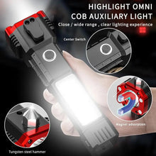 Multifunction Emergency Hammer Flashlight With Power BankMultifunctional 4 Modes Flashlight, Torch with Hammer Window Glass and Seat Belt Cutter
